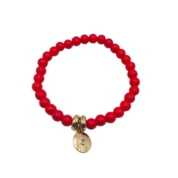 Set of 5 Red Statement Stretch Bracelets - Picture 6 of 11
